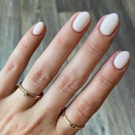 AstraGlam Press On Nails Short False Nails White for Sticking, French Style Soft Gel, Easy to Use Manicure for Any Occasion