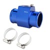 Dewhel Aluminum Blue Water Temp Meter Temperature Gauge Joint Pipe