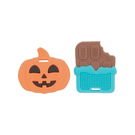 Nuby Mordedor de barra de chocolate y calabaza de silicona, paquete de 2, más de 3 meses