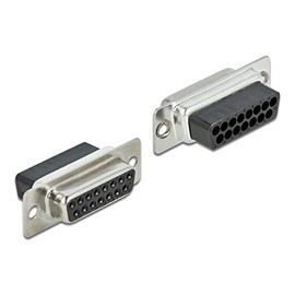 Delock Adaptor Sub-D 15 Pin Female to RJ45 Female Mounting Kit Grey