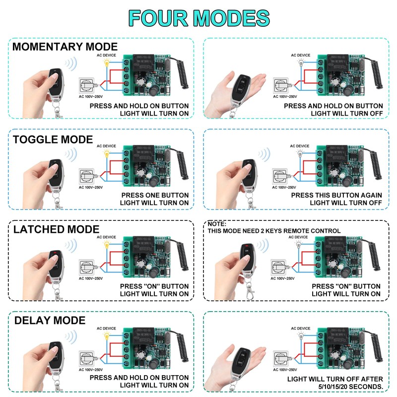 433MHZ FR Wireless Remote Control Switch Wireless 1 Channels: AC