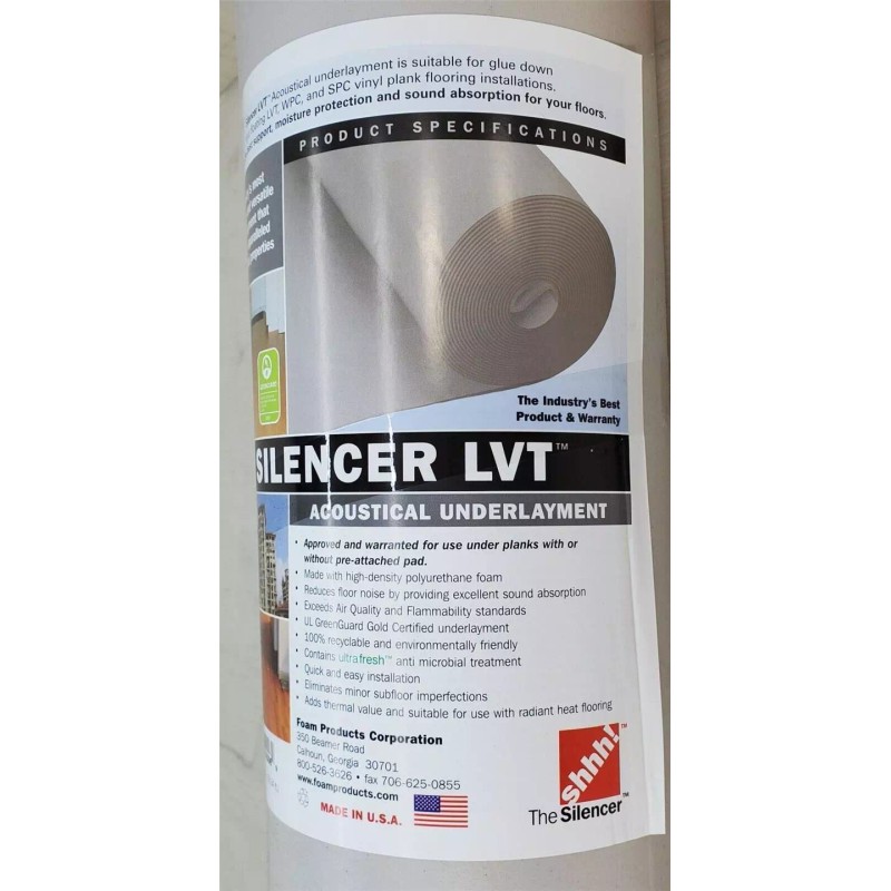 Foam Products Silencer LVT Vinyl / Hybrid Resilient Floor Underlayment