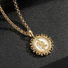 Gold Plated Ornate St Christopher Pendant with 22-Inch, 4mm Belcher Chain – 27 Grams - Bling King London