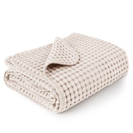 Konssy Konssy Waffle Baby Blankets, Nursery Blankets for Boys Girls, Swaddle Blankets Neutral Soft Lightweight Toddler and Kids Throw Blankets(Oat)