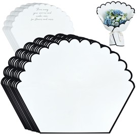 BEISHIDA White Floral Wrap Waterproof Flower Wrapping Paper Petal Shaped Flower Bouquet Wrapping Paper Matte Packing Paper for Bouquet Florist Supplies, Wedding, Birthday, Graduation-10 PCS