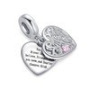 MiWangLing Sweet 16 Dangle Charm Double Heart Encouragement Bead for