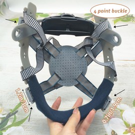 XCSJ 4 Point Helmet Lining Safety Helmet with 6 Pieces Sweatband for Protective Helmet, Construction Site Helmet, Head Protection, Adjustable Helmet Suspension Accessories for Protective Helmets