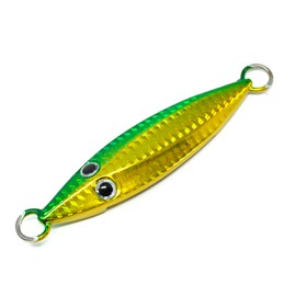 Leaf Throwfall Type A Metal Jig, 7.1 oz (200 g), Lure Jig, Jigging, Sinker, Fishing Tackle Slow Jigging, Amberjack, Grouper Que, BAKSTORM, Bakst, Green Gold