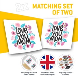 Vinyl Square Stickers (Set of 2) 10cm - Mother's Day Spring Flowers for Laptops, Tablets, Luggage, Scrap Booking, Fridges #60543