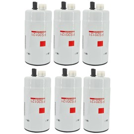 Meiclics FS20121 Fuel Water Separator Cartridge Filter 6PCS Compatible with Cummins L9, B6.7, Stage V QSB/QSL engines，Spin-on,10-Microns，5444245 5528103