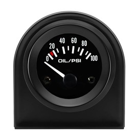 LKRXW Car Oil Press Gauge 2" 52mm Auto Oil Pressure Gauge Meter Psi Press Pointer Instruments 12V Bright White Light Indicator 0 to 100 Psi