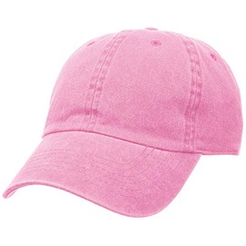 New Hattan NHN1201 Pigment Dyed Cotton Baseall Cap, Pink, Free size