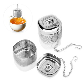 infusor de te acero inoxidable, Juego de 2 Infusores de Té de Acero Inoxidable, Filtro de Té de Metal Reutilizable para Hojas Sueltas y Condimentos