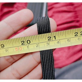 Noshad® 12mm - 1/2" Black Half inch Flat Elastic Band Cord for Sewing, Dressmaking, Haberdashery and Clothing Accessory, Material, Supplies Woven, Braided, Wide Strip (10 Meter / 11 Yard)