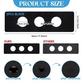 Tioncy 2 Pcs 3 Hole Faucet Mat for Kitchen Sink Kitchen Faucet Absorbent Mat Splash Catcher Sink Drip Catcher for Bathroom Counter(Round Hole,Black)