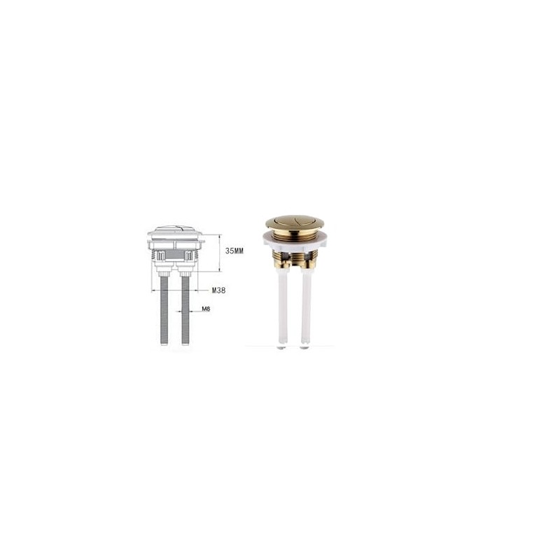 Housler® Brushed Brass Universal Toilet Dual Flush Button Fit 38mm
