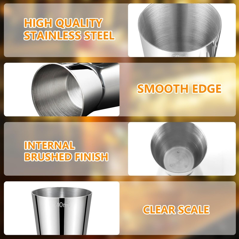Cocktail Jigger Measuring Cup Stainless Steel Bar Measure 3cl/4cl/5cl/6cl Gin