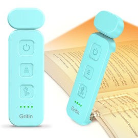 Gritin Gritin Leselampe Buch Klemme, Wiederaufladbare Buchlampe mit 7 LEDs, 3 Farbtemperatur & Stufenlos Dimmbare Klemmleuchte mit Extra 5 Helligkeitsstufen Modi, Lange Laufzeit Leselicht