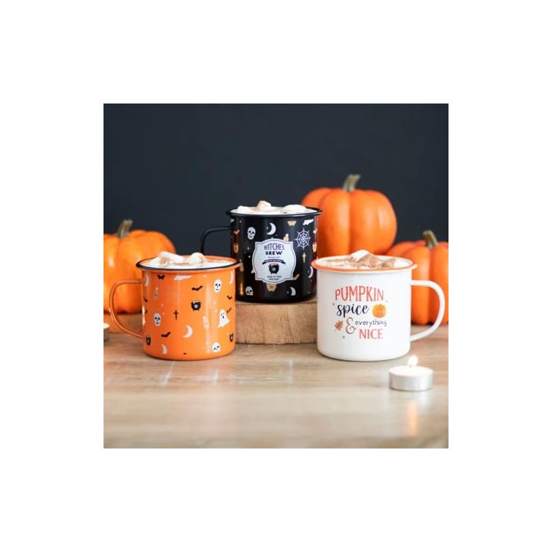 Something Different HA_40331 Enamel Cup, Pumpkin Spices, 1 Piece, 165