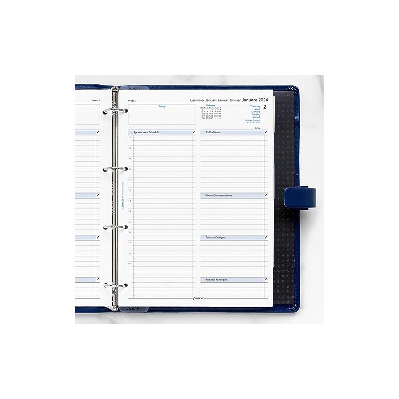 Filofax A4 day per page 5 language appointments diary -