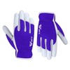 Leather Work Gloves Gardening Breathable Rigger Thorn Proof Palm Building Heavy Duty Gardening Gloves Ladies Mens Gripper Utility (Purple, Medium)