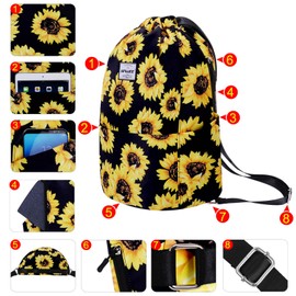 HAWEE Waterproof Drawstring Backpack with Inner Pocket Large Gym Bag Drawstring Daypack Drawstring Bag Sports Bag Unisex for Women Men Travel Everyday Outdoor Yoga School Beach Swimming, Yellow