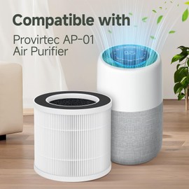 AP-01 Replacement Filter Compatible with Provirtec AP-01 Air Purifier, 4-in-1 H13 True HEPA Filter with Activated Carbon, 2 Pack