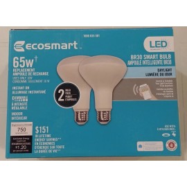 Eco-Smart Ecosmart Connected 65W Equivalent Daylight (5000K) BR30 Dimmable LED Bulb 2-Pack