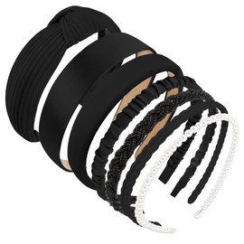 7 Stück Haarreifen Set Damen, Verschiedene Modelle, Perlen Stirnbänder, Stirnbänd Kunststoff Haarreif Stirnbänder Haarband