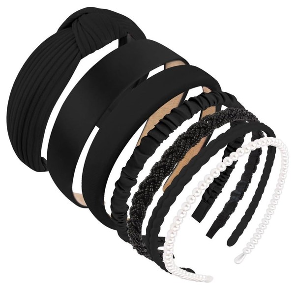 7 Stück Haarreifen Set Damen, Verschiedene Modelle, Perlen Stirnbänder, Stirnbänd
