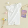 Mubineo Baby Girl Summer Basic Plain Ruffle Sleeve Bubble Romper