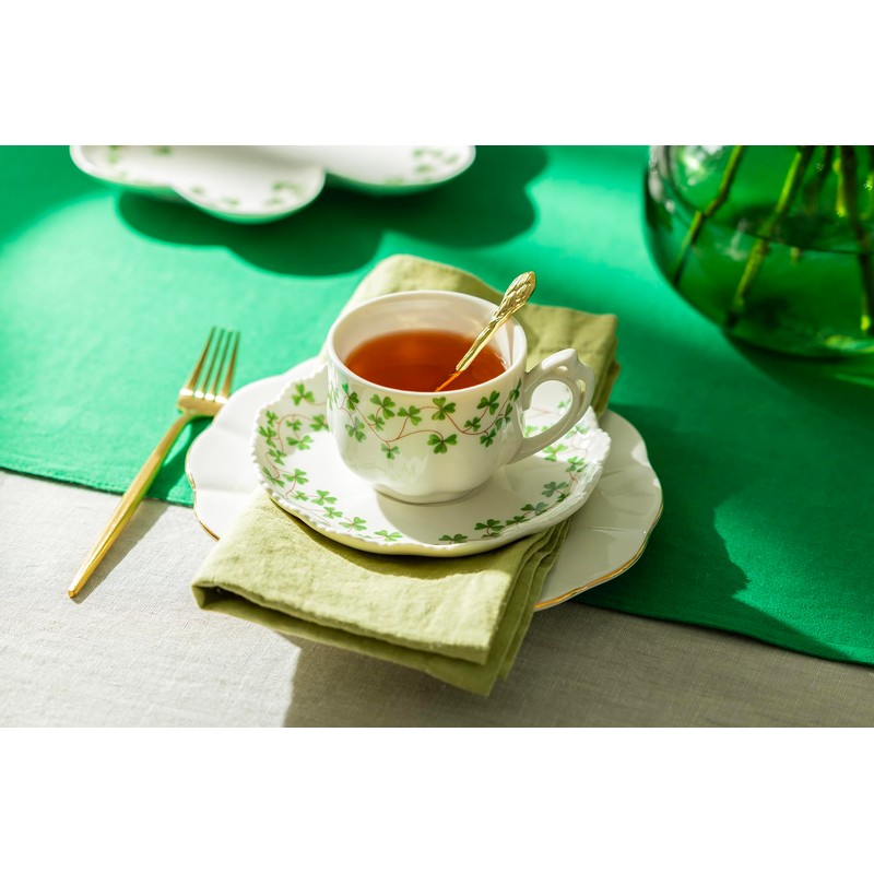 Grace Teaware Shamrock Fine Porcelain Tea Cup and Saucer