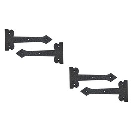 Adonai Hardware 8 Inch ''Agee'' Heavy Duty Antique Cast Strap False or Faux or Dummy Hinge Front (4 Pack, Matte Black) for Vintage Barn Doors, Gates, Furniture, Garage, Shutters and Fences