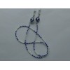 Handmade BLUE DOUBLE SIDED EVIL EYE PROTECTION BEADED EYEGLASS HOLDER