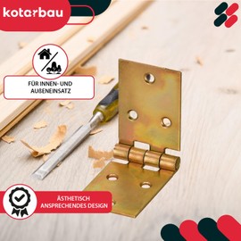 KOTARBAU Box Hinge 100 x 35 mm Pack of 10 Rolled Table Hinge Furniture Hinges Galvanised Door Hinge Box Hinge Cabinet Hinges