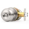 Probrico Brushed Nickel Interior Door Knob, Privacy Door Knob for