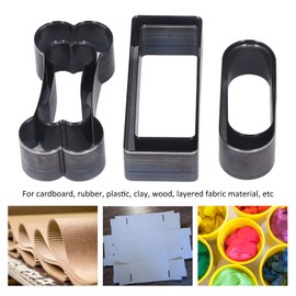 Leather Cutting Dies Set, 6Pcs Leather Hole Punch Hollow Cutter Tool with Rectangle Oval Bone Shape for Handmade DIY Leather Craft