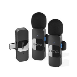 Boya BY-V20 USB-C Wireless Microphone,Mini Lapel Mic with NoiseCancelling Compatibale with Android/Type-C Smartphone Laptop for Youtube Speaking Podcast Facebook Vlogging Video Recording
