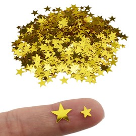 HAHIYO Gold Star Confetti, Mixed Sizes 6mm&10mm Foil Glitter Confetti Dot Pastel Bulk Table Scatter Paper for Table Decoration Wedding Shower Bachelorette Party Packaging，5000PCs