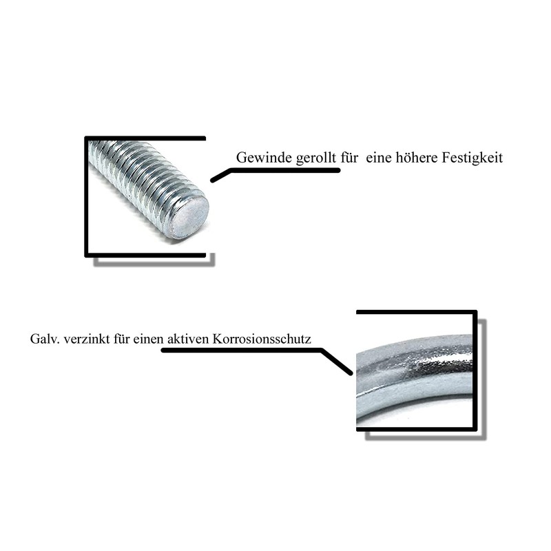 Design61 4x U-bolt DIN 3570 round steel shackle M10 x