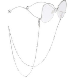 Yienate Boho Glasses Chains with Alloy Beads, Non-Slip Glasses Chain, Fashion Eyeglass Accessories, Eyeglass Holder, Sunglasses Holder, Glasses Strap for Women and Girls, Silver
