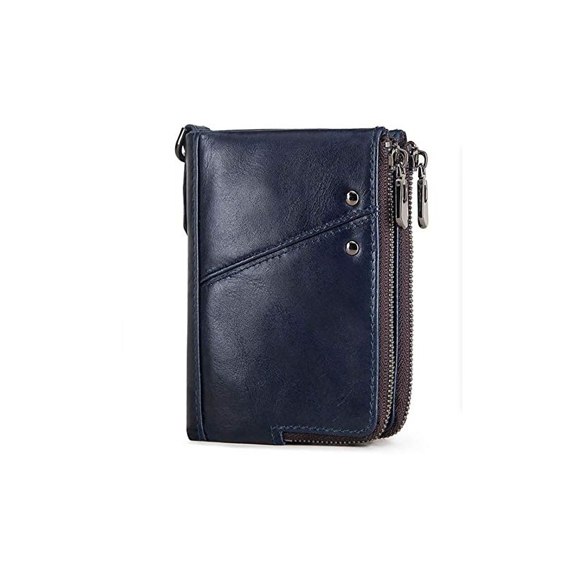 AMgrocery Men's Bi-fold Mini Wallet, Genuine Leather, Prevents Skimming, Menu,