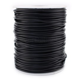 CleverDelights Black Hollow Rubber Tubing - 30 Feet - 2mm Diameter Tube Cord - 1/16" OD x 1/64" ID