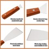 KNVIUE Stainless Steel Grill Griddle Scraper with Wooden Handle, Slant