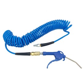 Dynamic Power PU Becoil Air Hose With Blow Gun. 1/4 inch by 25 Feet 200PSI.