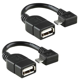 Tek Styz PRO OTG MicroUSB Compatible with your Kobo Aura H20 Edition 2 2Pack Kit of Right Angle Cables connect You to any compatible USB Device!