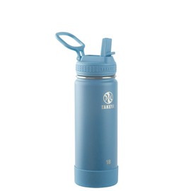 Takeya Actives Insulated Water Bottle w/Straw Lid, 18 Ounces, Bluestone