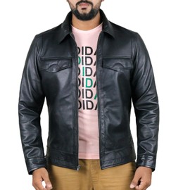 Laverapelle Men's Genuine Lambskin Leather Jacket (Black, Medium, Polyester Lining) - 1501085