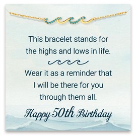 STORYJEWELLERY 50th Birthday Gifts For Her, 50 Year Old Birthday Gifts for Women, Gifts for 50th Birthday Woman, Birthday Gifts for 50th Friend Sister Coworker Wife Mom Daughter