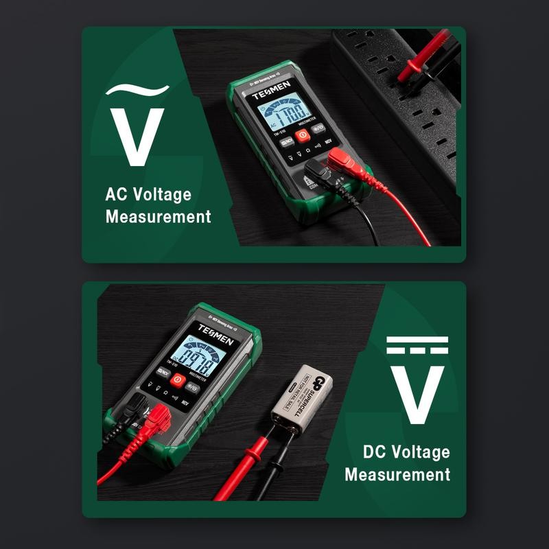 TESMEN TM-510 Digital Multimeter, 4000 Counts, Smart Measurement, Auto-Ranging Voltmeter;